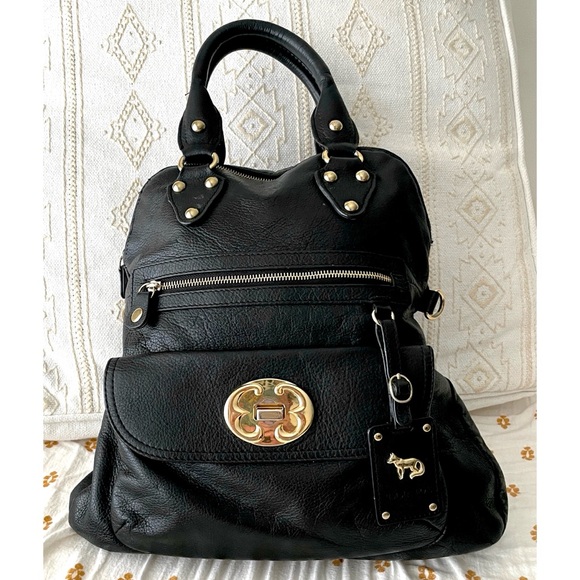 Emma Fox Black Leather Handbag - Picture 1 of 16